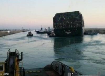 کشتی گیرافتاده در کانال سوئز آغاز به حرکت کرد